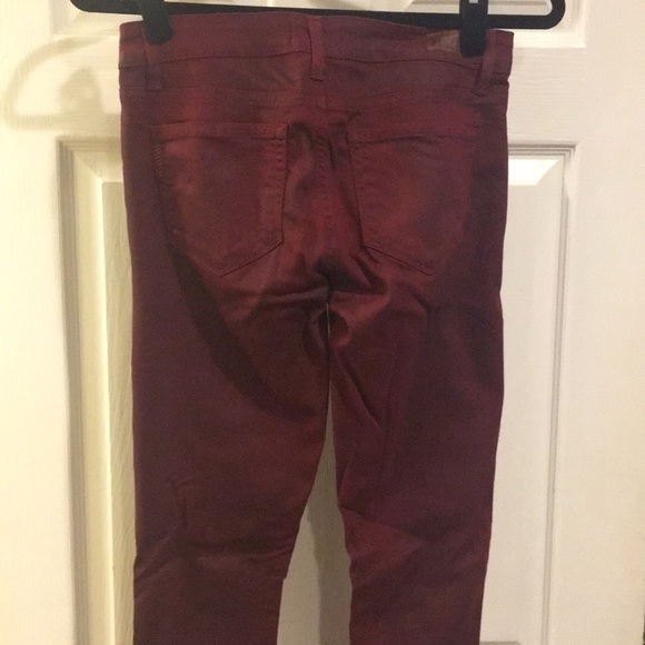 PAIGE Waxed Red Skinny Jeans - Picture 3 of 4